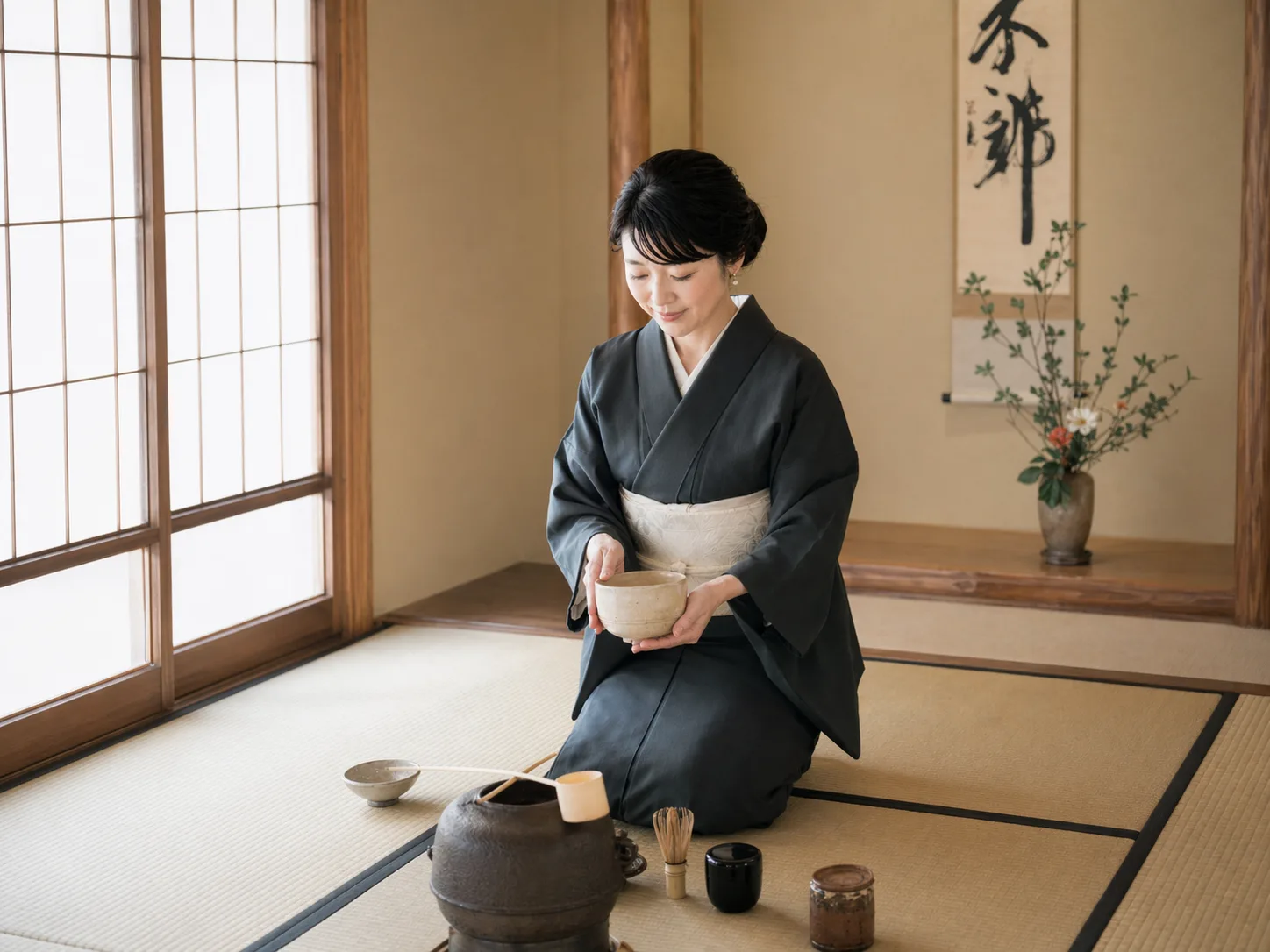 茶道のお稽古風景